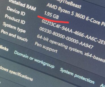 8GB Ram is being detected as 1.95 GB.