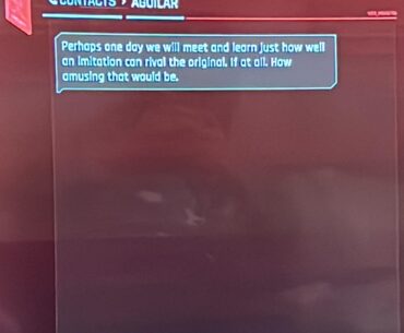 The most threatening text I received in this game.