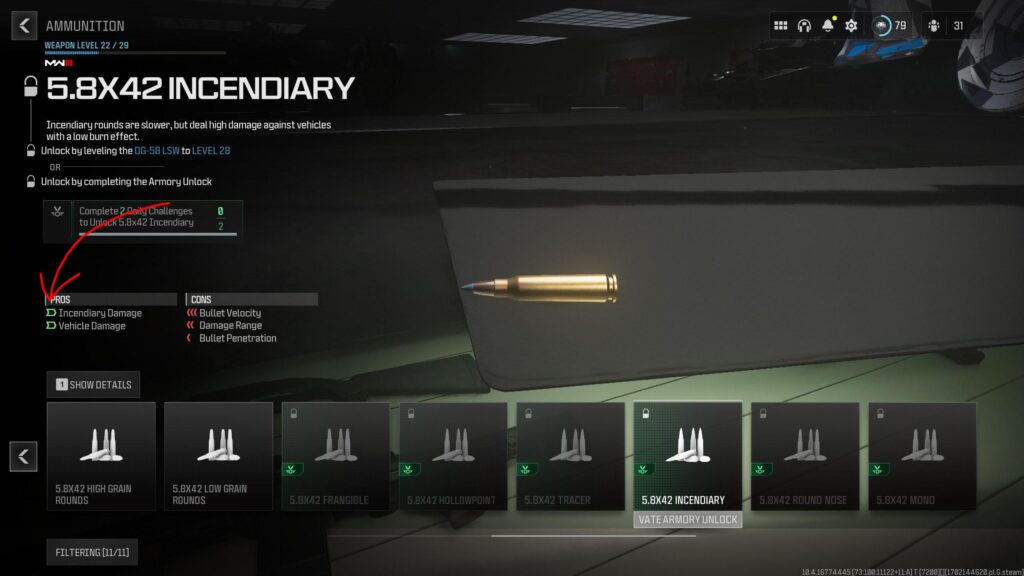 What do these fat arrows mean in the gunsmith stats