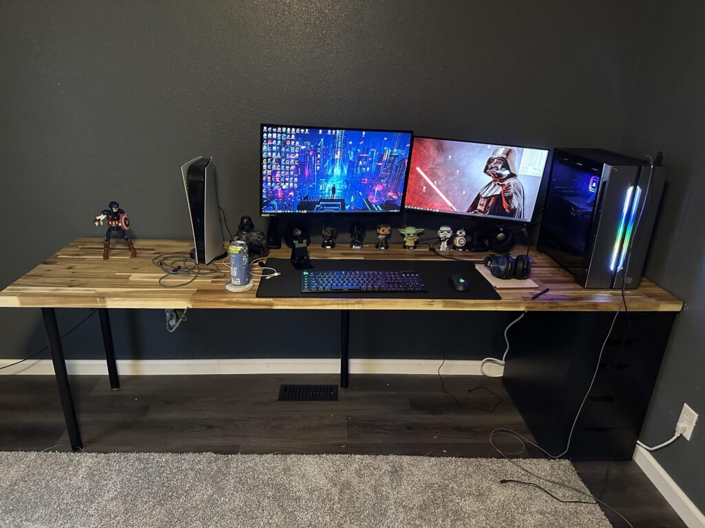 What would you put on the left side? New desk and need ideas for empty space!