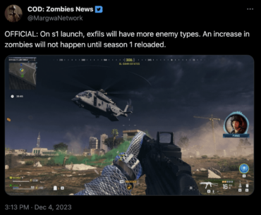 On s1 launch, exfils will have more enemy types. An increase in zombies will not happen until season 1 reloaded.