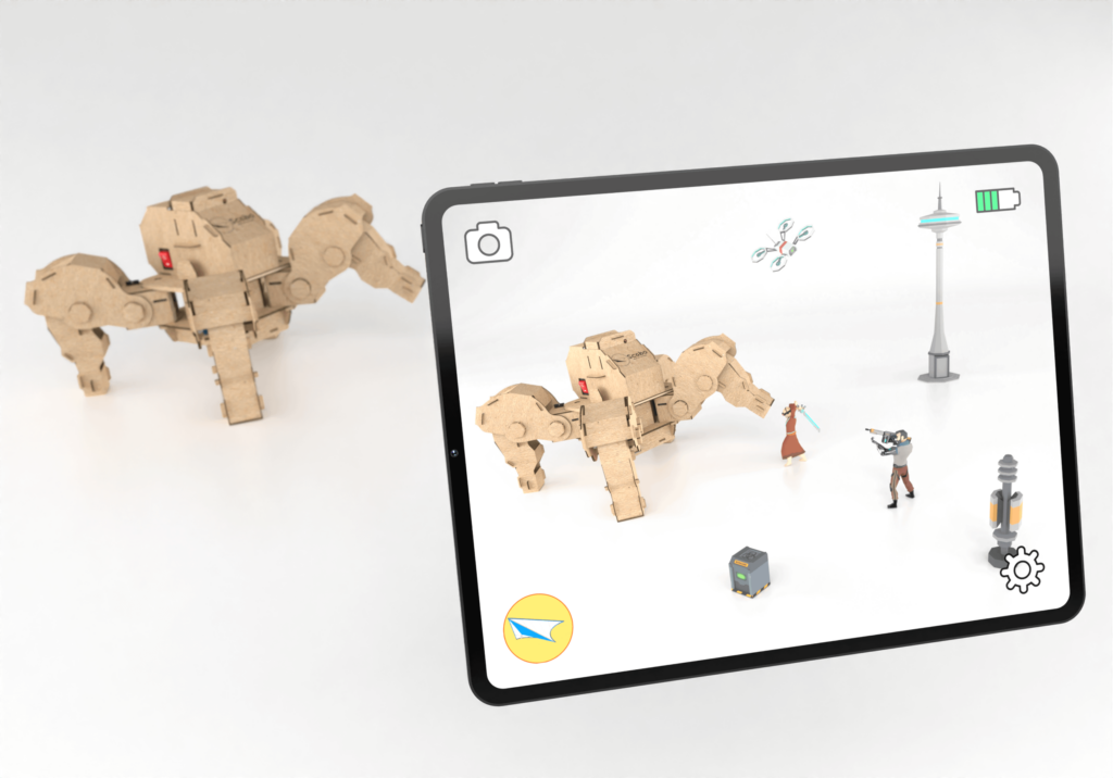 AR scifi game for cardboard robot
