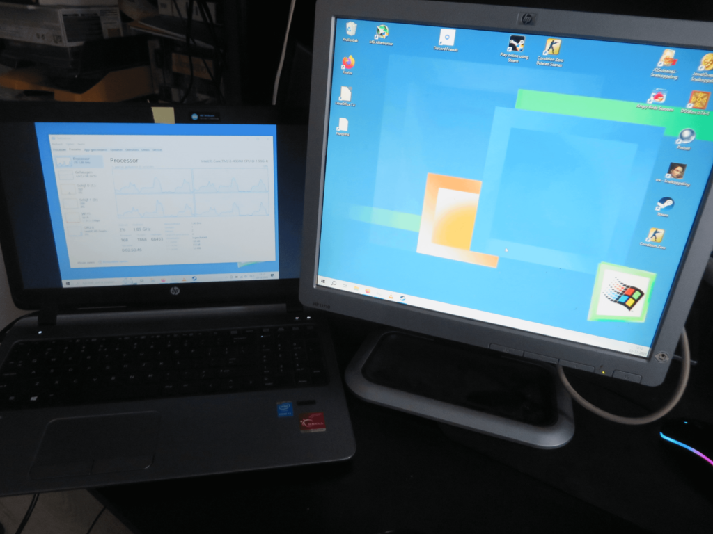 friend's laptop setup