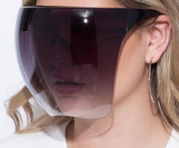 Face shields like this one are easily the most cyberpunk aesthetic to come out of the pandemic.
