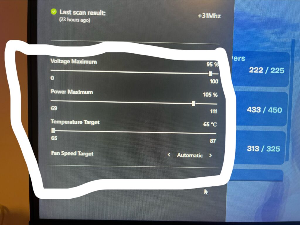 Max power usage