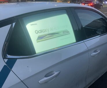 this advertisment on a rental car