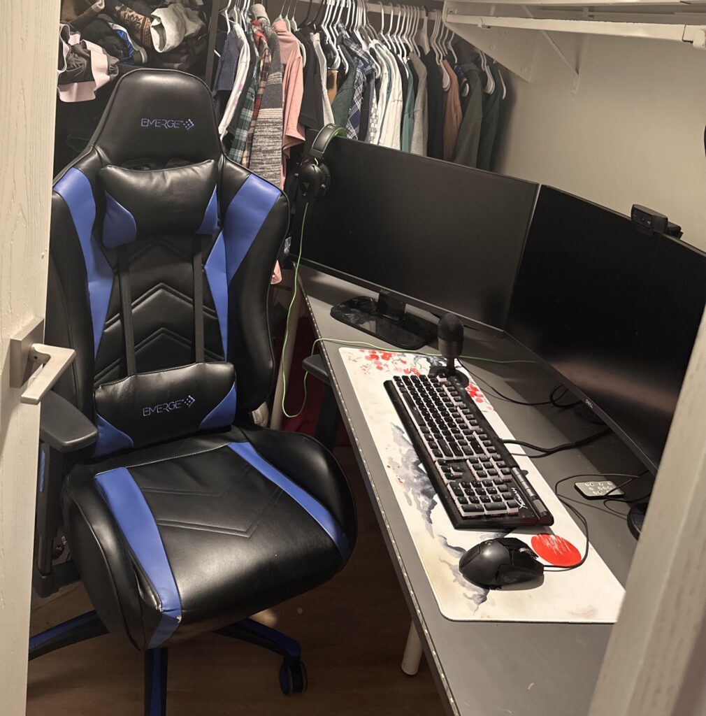 I was bored last night and made my closet a gaming room.