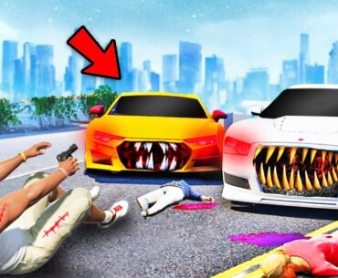 GTA 5 : Franklin Try To Stop Cursed Killer Car From Killing Shinchan & Pinchan GTA 5 !
