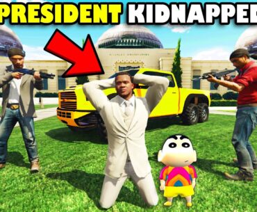 THE PRESIDENT IS KIDNAPPED in GTA 5 | SHINCHAN and CHOP