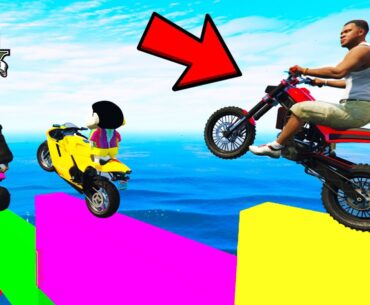 FRANKLIN TRIED IMPOSSIBLE BLOCK ROAD JUMP PARKOUR RAMP CHALLENGE IN GTA 5 | SHINCHAN and CHOP