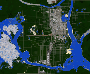 Map update of my Minecraft City project at 1:1 scale. Nearly 4 years of work.