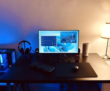 Moved the PC to the side for more desk space. What do you guys think? Any suggestions for more lights?
