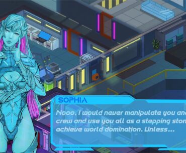 A first look at Sophia, who will be the character's biggest assistant in our upcoming game Sodaman. She's a sweet and well-meaning (maybe?) AI assistant.