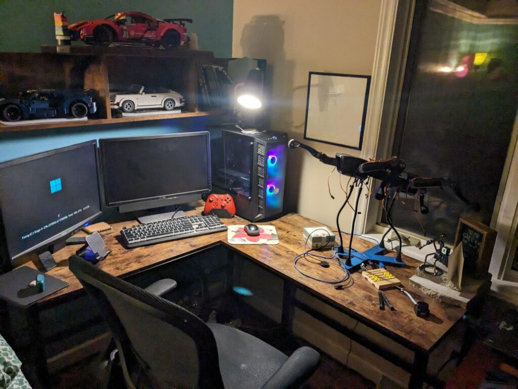 Messy AF, and a windows problem in the background, but I really like it. Also willing to take suggestions to make it look nicer