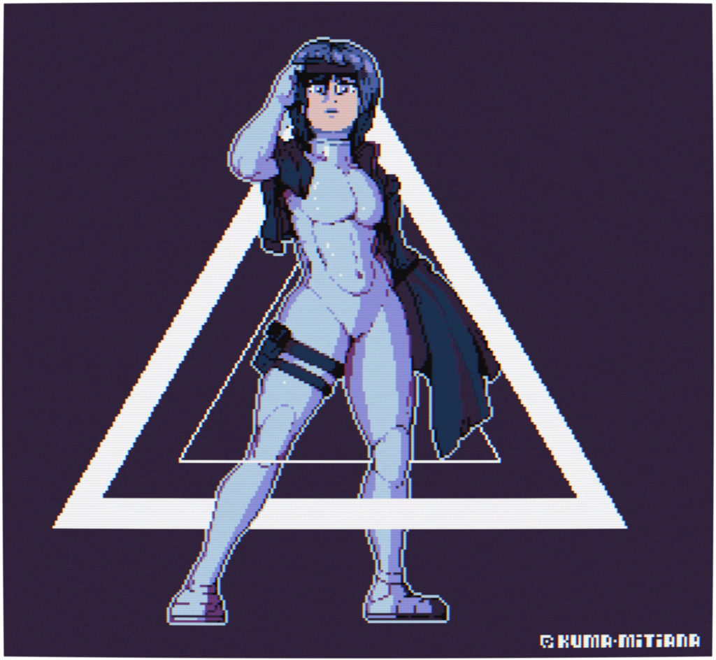 [OC] A Motoko Kusanagi pixel-art fan piece
