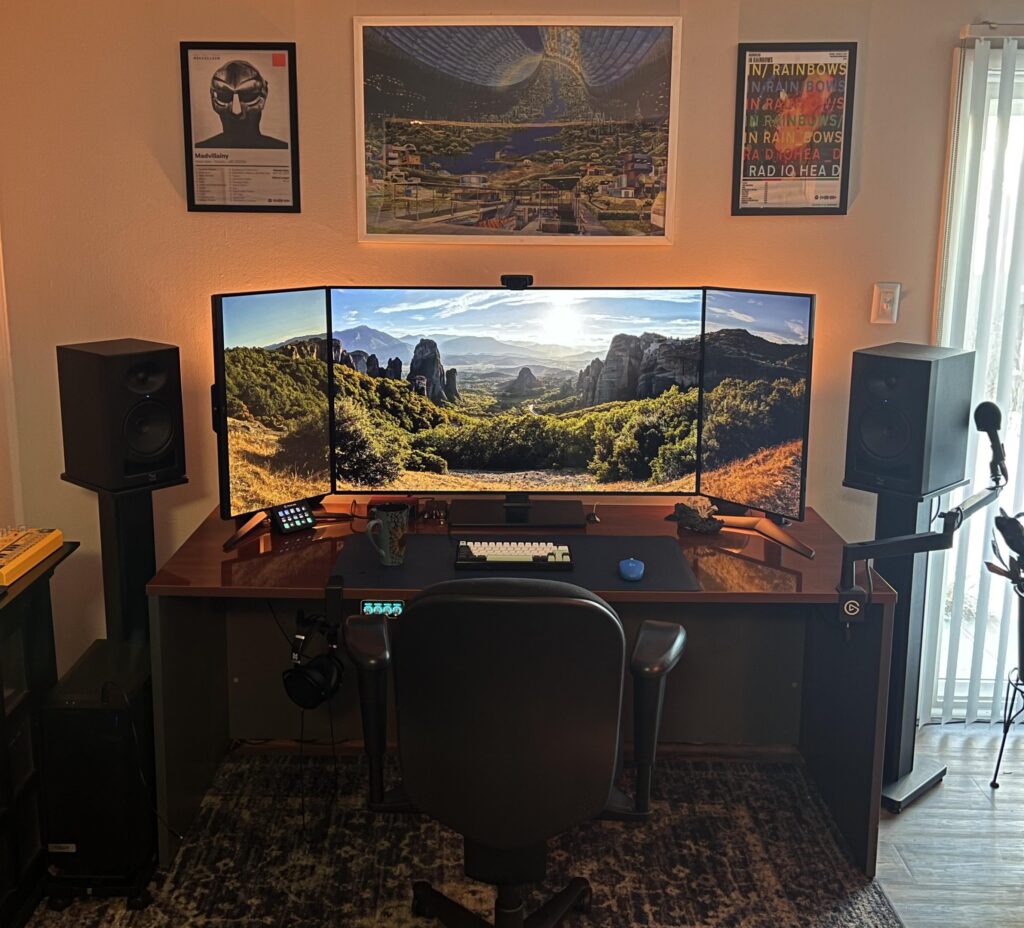 My happy place for gaming, listening to music, and DnD.