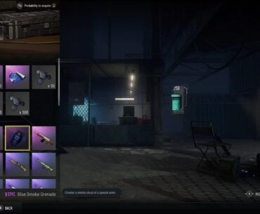 Can i change the color of the smoke grenades with the upgrade materials? (i’m noob with upgrading) so i don’t know. I want Purple smoke but only see blue ..