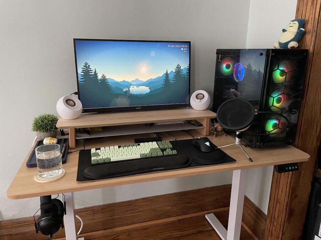 48” Desk Setup - PC on desk or floor?