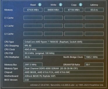 7800x3d/ddr5 6000 Hynix A-die - EXPO vs. Buildzoid settings w/AIDA results - FCLK question