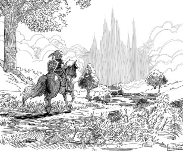 I made this drawing about being on a journey surrounded by grand/unknown destinations…