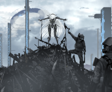 Infinite paradigm Original art (by me) In the distant future during a war between dominant countries for natural resources a certain troop accidentally found a mysterious place lost in time with an entity who seem to endlessly produce weapons and structures from it's blood. A Perfect machine.