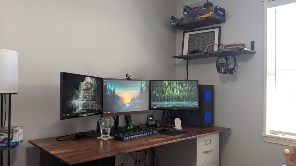 Battlestation homemade walnut top