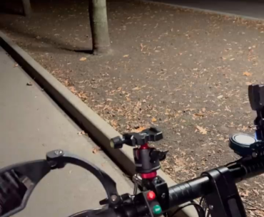 Laser-guided GPS on an electrical scooter