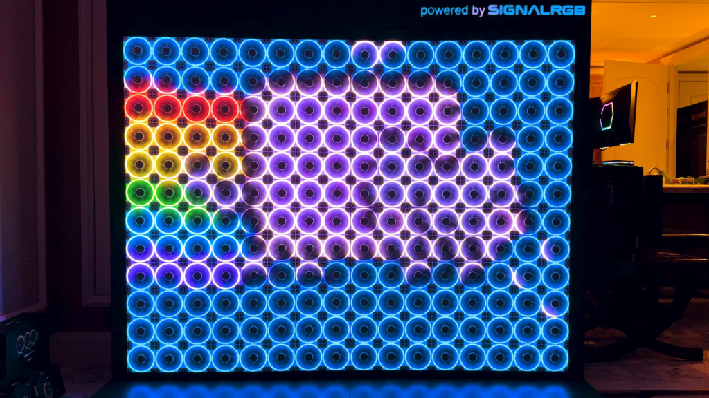 We built a screen using 200 RGB fans and played DOOM. 'be quiet!' provided all of the RGB fans for this project.
