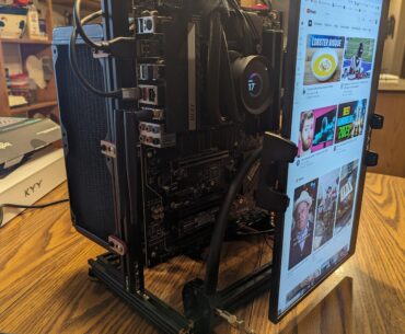 My test bench with a monitor attached to it