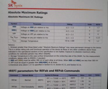 DDR5 Vendors like Gskill are a bit conservative if we look at hynix datasheet. It says 1.5Volts 85Celcius. Is this wrong?