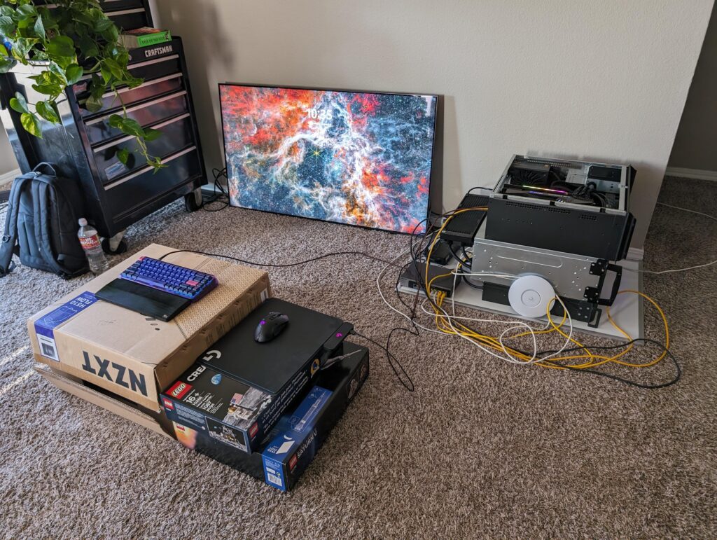 My "I'm moving to a new state in two days" Battlestation.