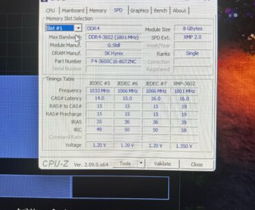 Cannot get full speed F4-3600C16D-8GTZNC