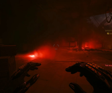 Picked up a heavy machine gun from a mech with one bullet and V's arm became a machine gun