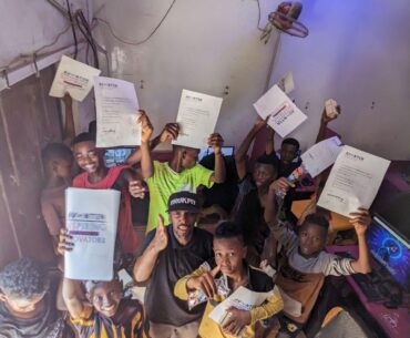 Celebrating STEM certificate in My Gaming Cafe in Yemen