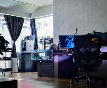 Updated my PC Desk to include a 3D printing station and standing desk hardware :)