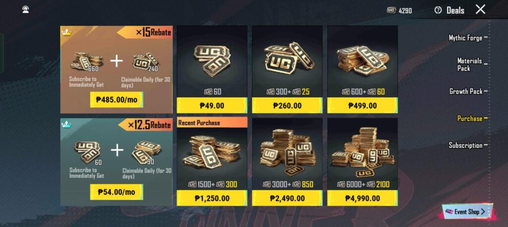 Purchase gifts