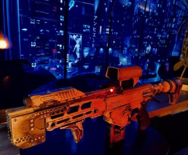 Final touches to my Cyberpunk inspired home defense weapon.