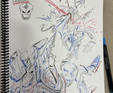 Hey, just a beginning stage drawing, how can i work this more and finish it. (very abstract)
