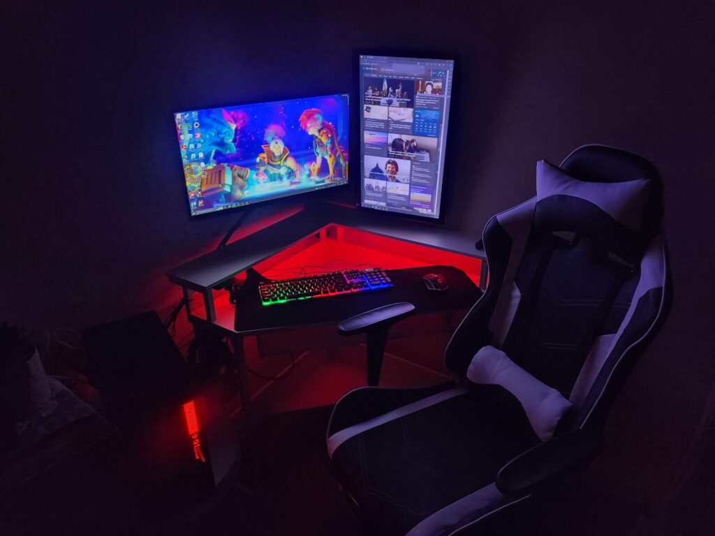 My reasonable battle station. It ain't much, but I love my little corner