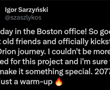 Looks like work on Cyberpunk Orion has officially started.