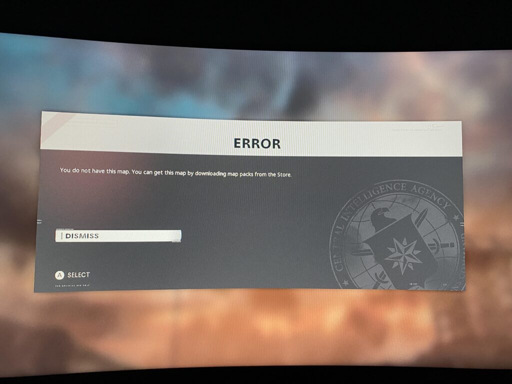 Apparently I ‘don’t have’ the map Raid downloaded.
