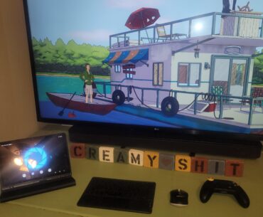 Thinking about getting a better TV for it but it does the job and that is just a want