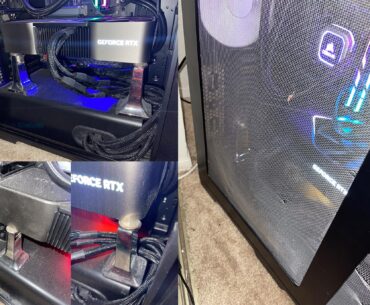 They sell graphics card stands? Also replaced my plexiglass side panel with chicken wire for better thermals.