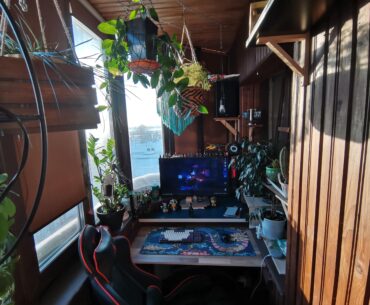 Hi, winter outside, flower inside