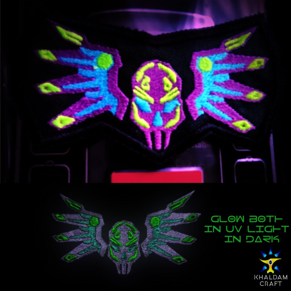 I created Cyberpunk versions of egyptian gods, and here I made something very close to a god. It's called Neo Mortis Reaper, in short, NMR Patch, It's a Skull with Wings but in a strong cyberpunk style for such a small Patch like this.