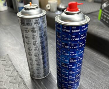 Another year, another can with 132 intel stickers on it: blue edition