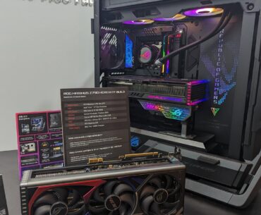 ASUS is going strong on the BTF "cableless" products. Notice the lack of cables in the GPU. Power is fed directly through the motherboard to the GPU. This specific one takes either the 12vhpwr or 3 PCIE 8 pin cables on the back of the motherboard.