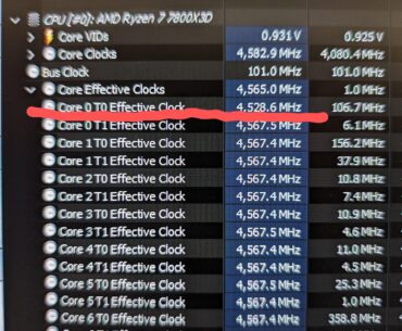 Core 0 Thread 0 lower clocks under all core load (7800X3D)