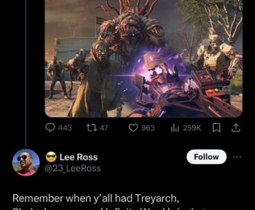 Lee Ross replies to a tweet regarding MWZ and the community