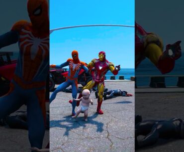 GTA V BABY SAVING IRON MAN #shorts | GERINGG
